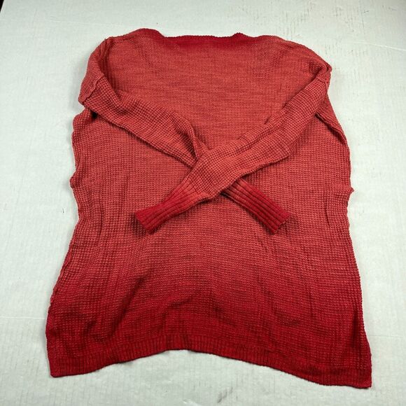 Anthropologie MOTH Sweater XS Red Waffle Knit Slouchy Oversized Pocket Cozy Fall - Picture 9 of 10